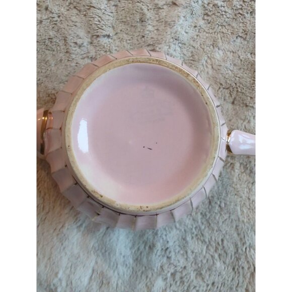 Vtg Sadler Pale Pink Chintz Teapot Roses Gold Trim Round Top Made in England 9x5 - Picture 9 of 16